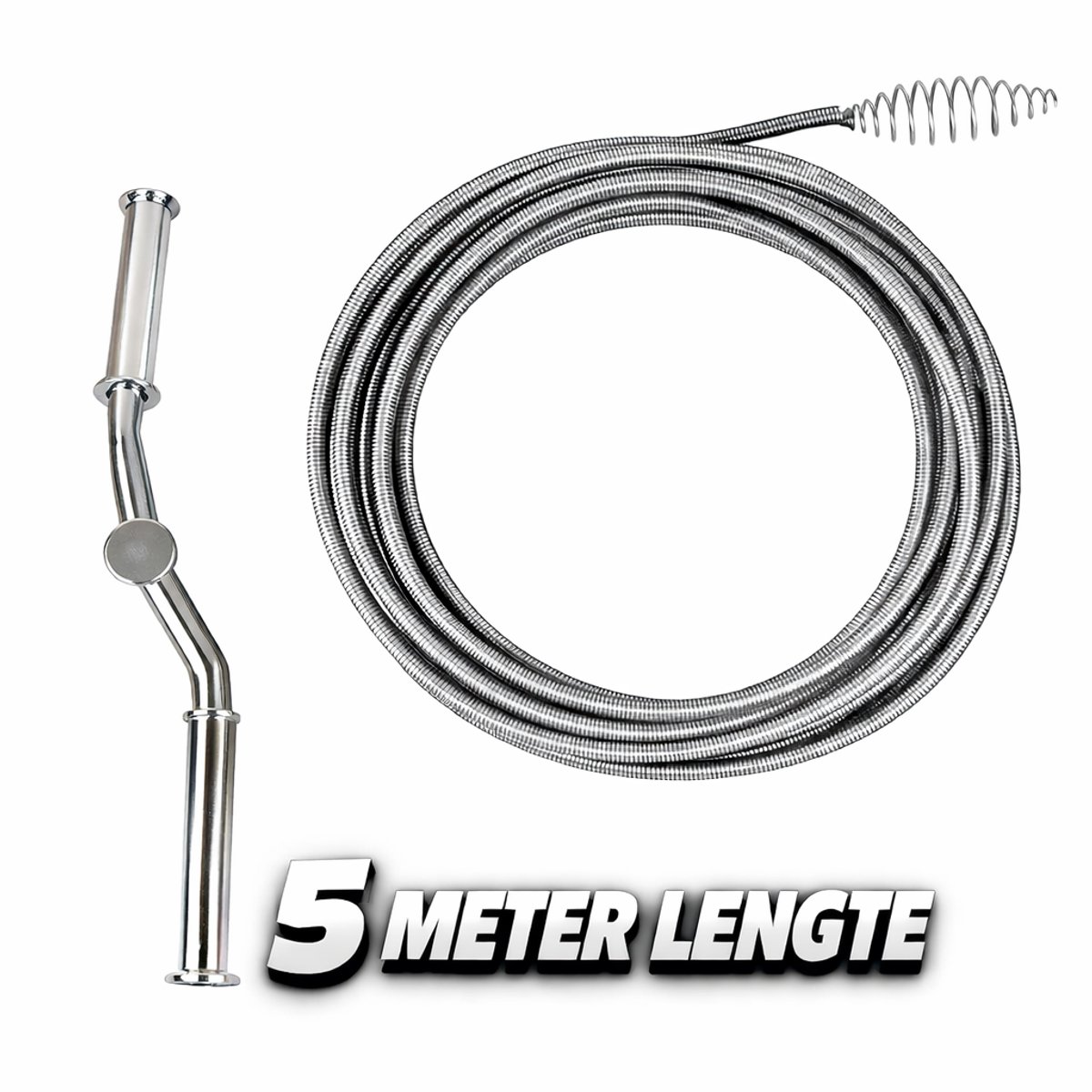 C-Line - Ontstoppingsveer 5 meter - Ø 6MM - Reinigingsveer - Rioolver - Rioolonstopping - Voor wasbak, Docuhe en WC