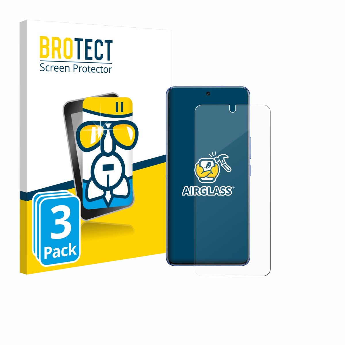 Screenprotector 3 Stuks voor Vivo V60 Lite Beschermglas transparant