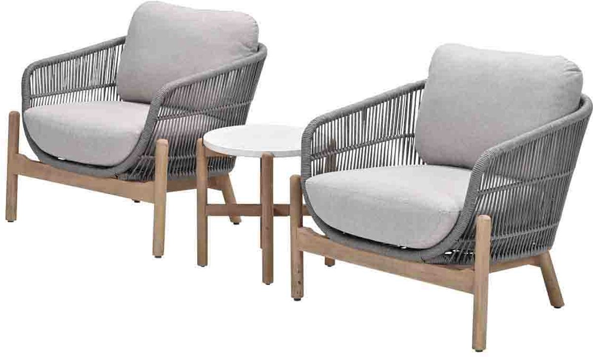 Talara loungeset - 3-delig - acaciahout - taupe