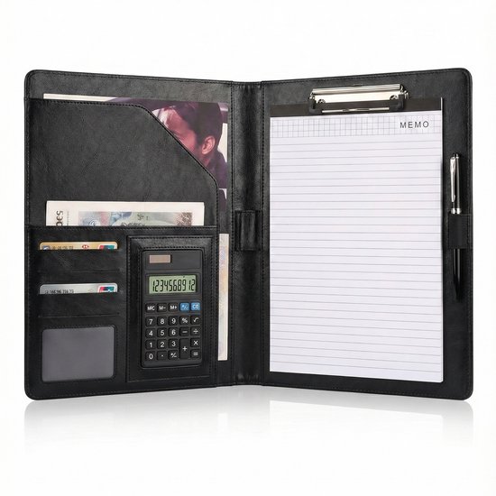 Foto: Consumerce premium kunstleren a4 conferentiemap schrijfmap klembord omslag schrijfblok klemmap schrijfpapier schrijfmappen documentenmap sorteermap documenten map zakelijk conferentie kantoor leren