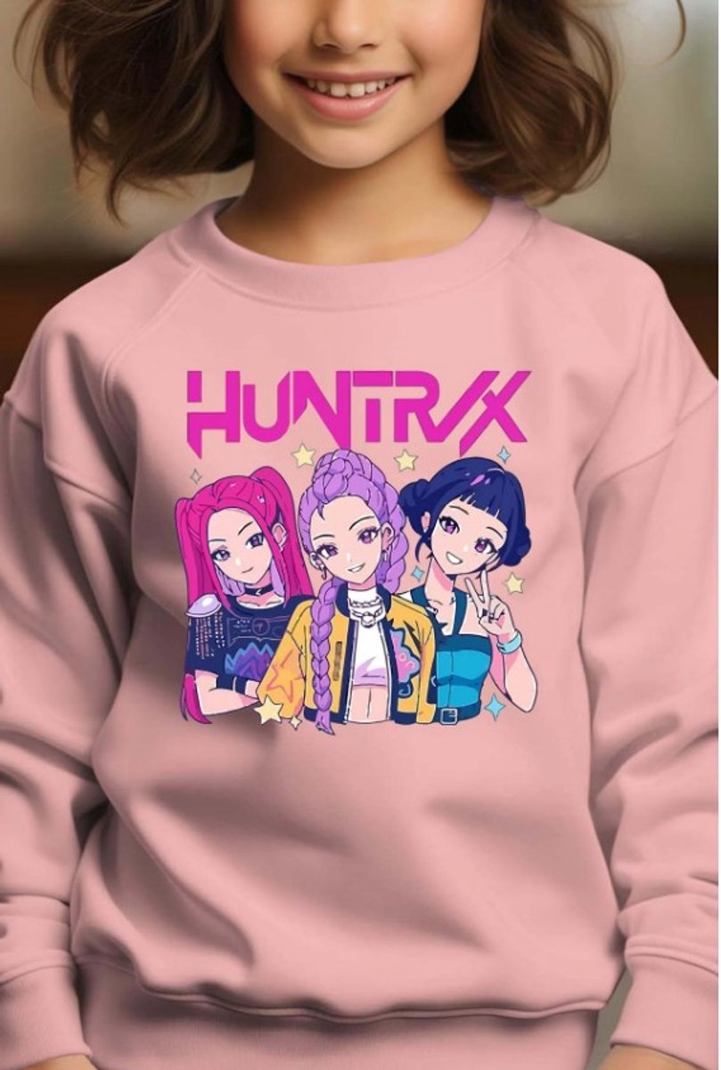 K-Pop Demon Hunters Sweater - KPop - Roze. Maat 158 cm - 13 jaar.