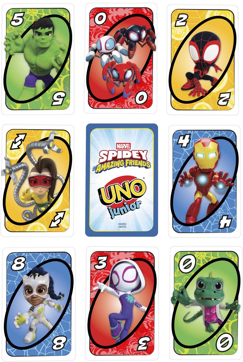 Mattel UNO Junior kaartspel Spidey & Friends voor kinderen. — afbeelding 2