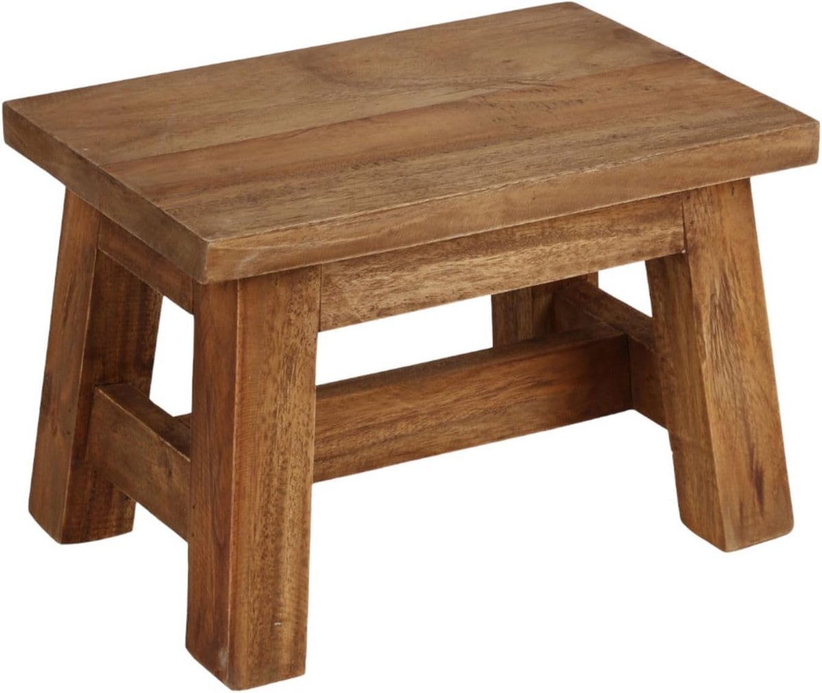 Houten Voetenbank 30x20x20 cm - Rustieke Zittingstool tot 150 kg