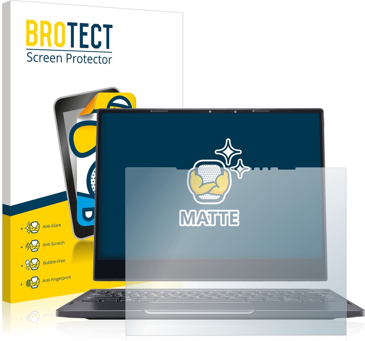 BROTECT - Screenprotector voor Dell Latitude 7285 - Folie Beschermfolie matte 2 Stuks