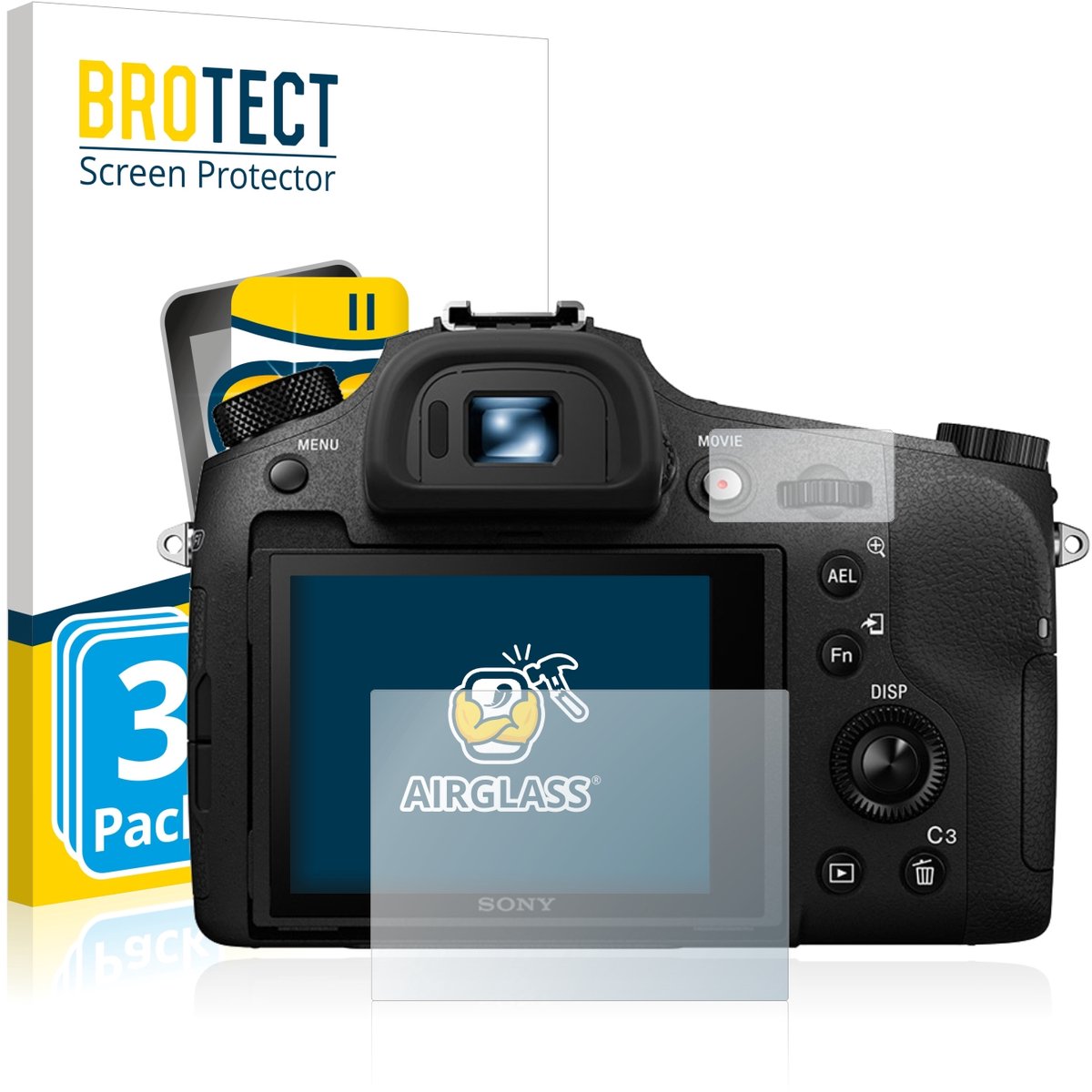 Screenprotector 3 Stuks voor Sony Cyber-Shot DSC-RX10 III Beschermglas transparant