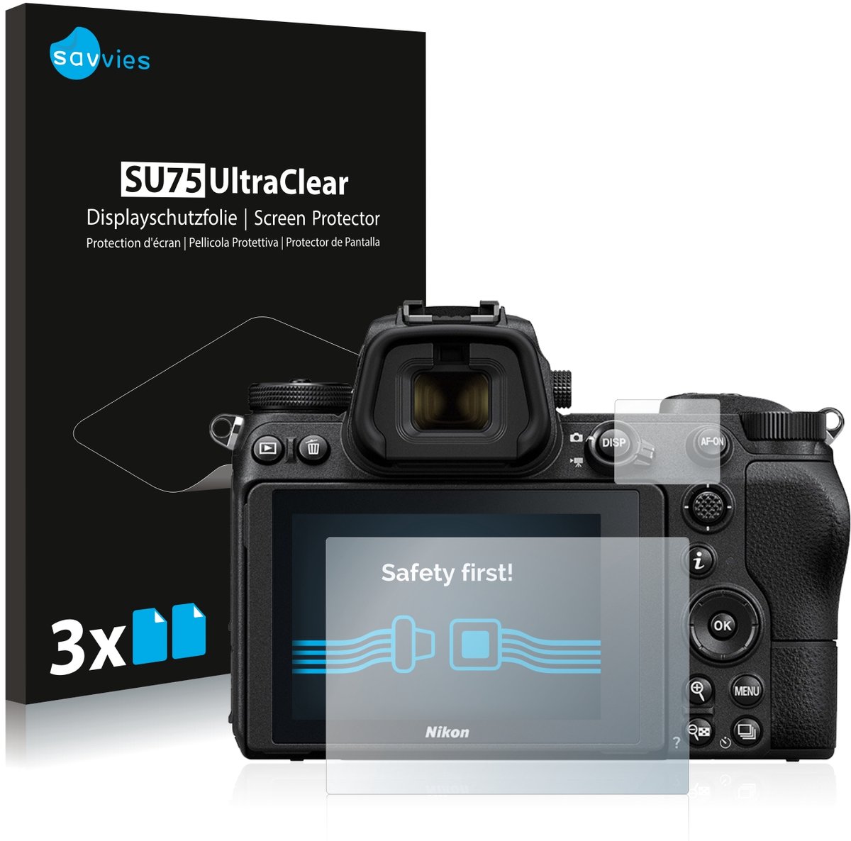 Savvies - Screenprotector voor Nikon Z 6 / Z 7 - Folie Beschermfolie transparant 6 Stuks