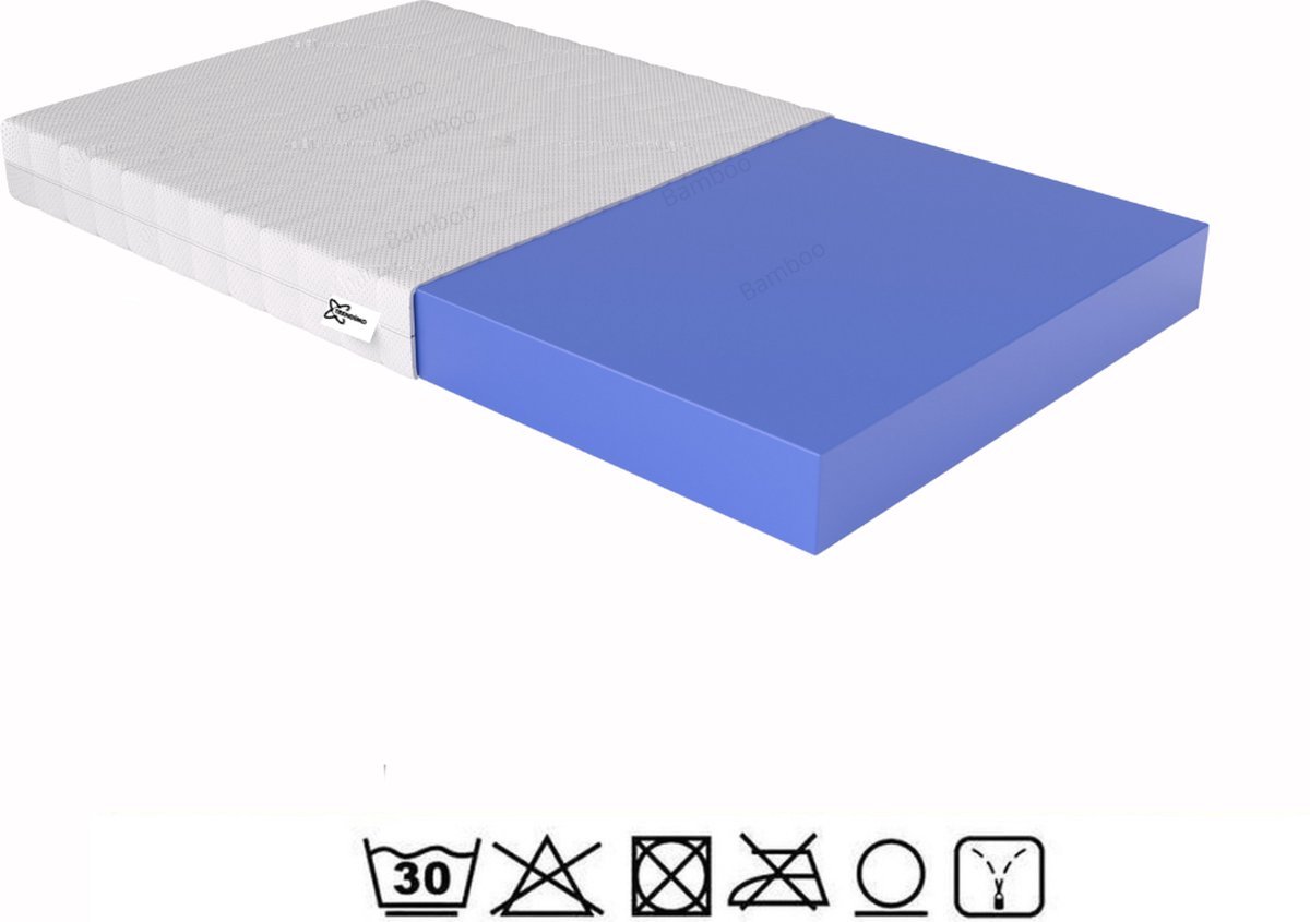 Matras 140x200 - Aanpasbaar - 20 cm dik - Koudschuim Hybrid- Bamboo Afneembare tijk wasbaar - 140x200 cm