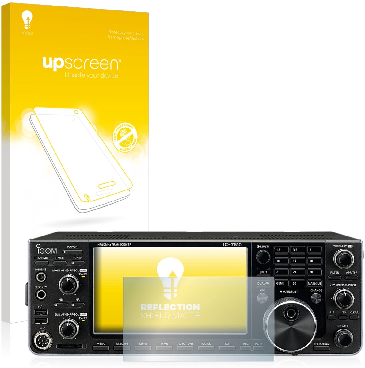 upscreen - Screenprotector voor Icom IC-7610 - Folie Beschermfolie anti glare matte