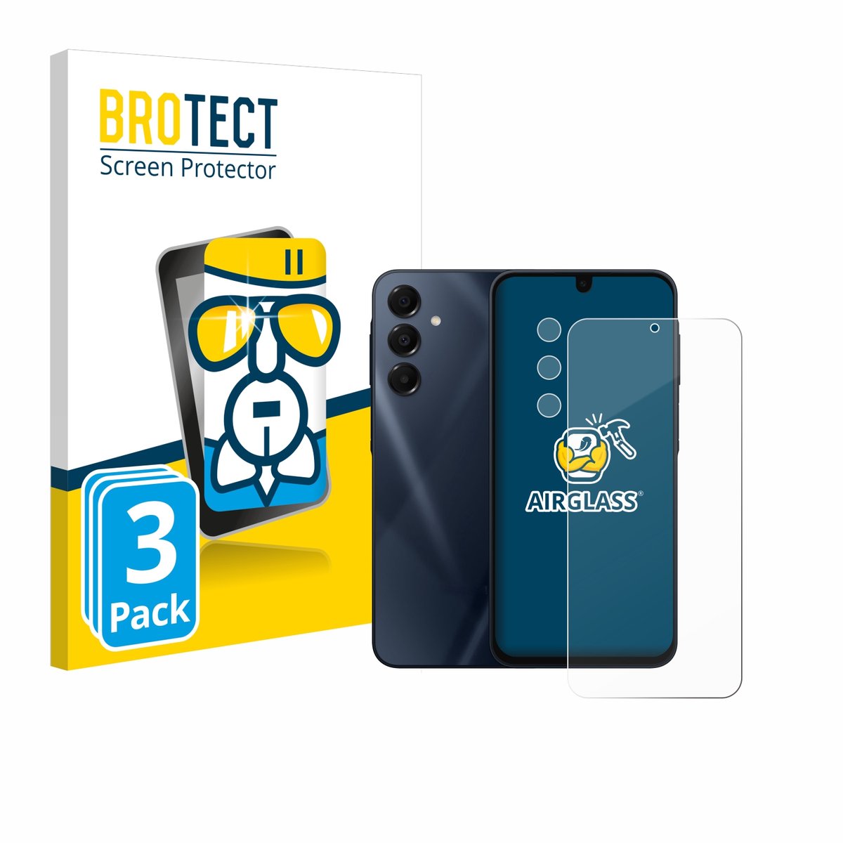 Screenprotector 3 Stuks voor Samsung Galaxy A16 4G (Voor+Camera) Beschermglas transparant