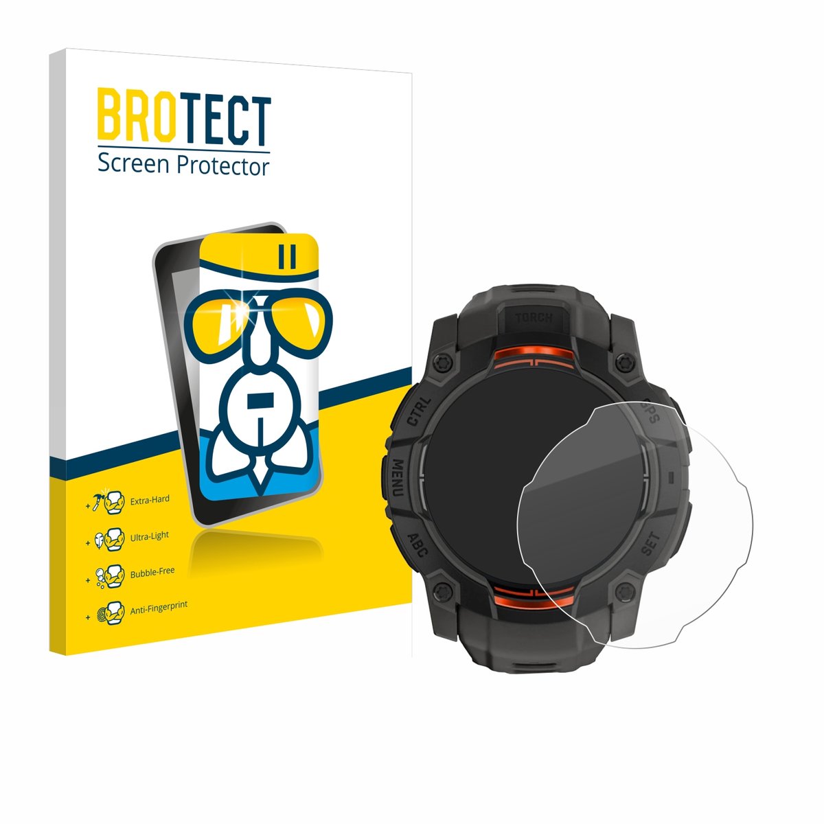 Screenprotector voor Garmin Instinct 3 Solar (50 mm) Beschermglas transparant