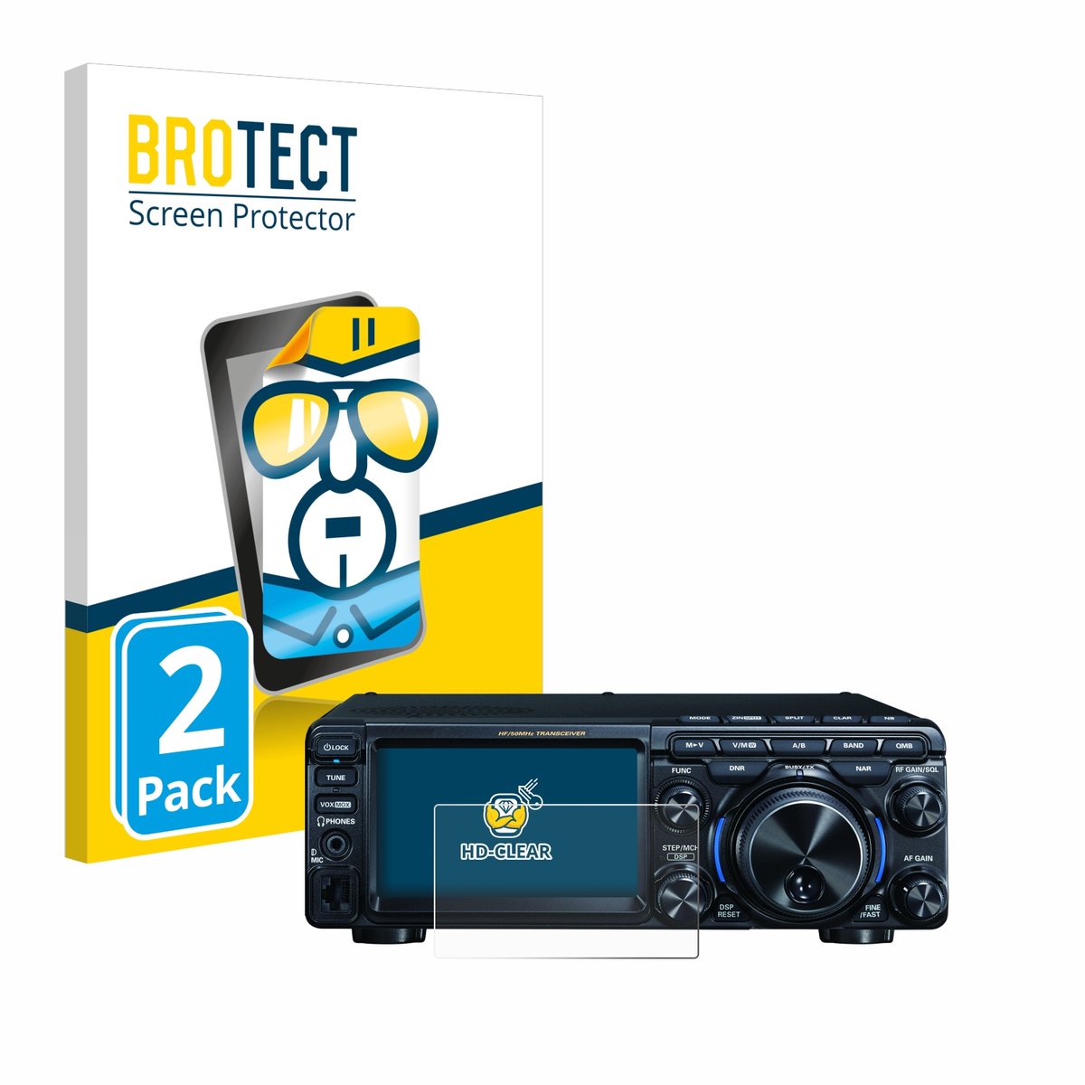 BROTECT - Screenprotector voor Yaesu FT-710 - Folie Beschermfolie transparant 2 Stuks