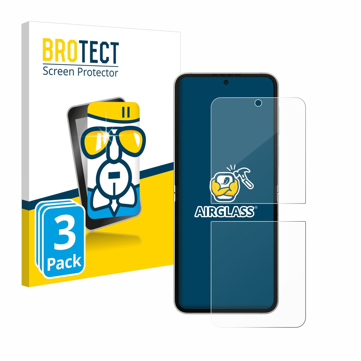 Screenprotector 3 Stuks voor Samsung Galaxy Z Flip 6 Beschermglas transparant