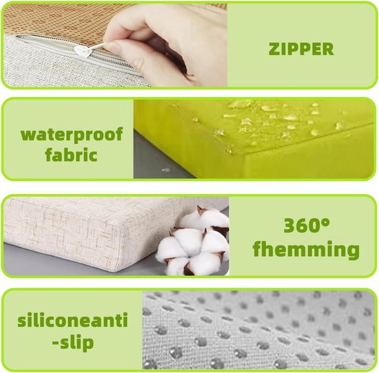 Waterdicht Buitenkussen – Set Van 2 – 65x65 Cm – Zacht – Met Verborgen Ritssluiting – Voor Tuin, Terras, Balkon, Bank – Wasbaar – Exclusief Vulling