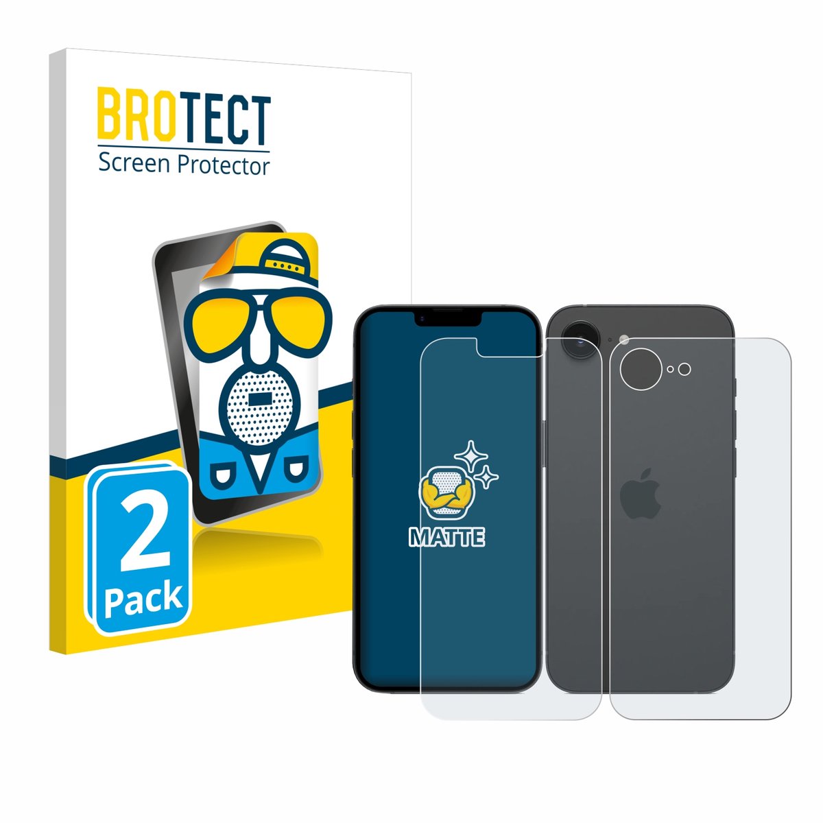 BROTECT - Screenprotector voor Apple iPhone 16e / 17e - Folie Beschermfolie matte 2 Stuks