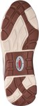 Onderkant van roze Gabor Rollingsoft sneaker, met bruine en beige zool.