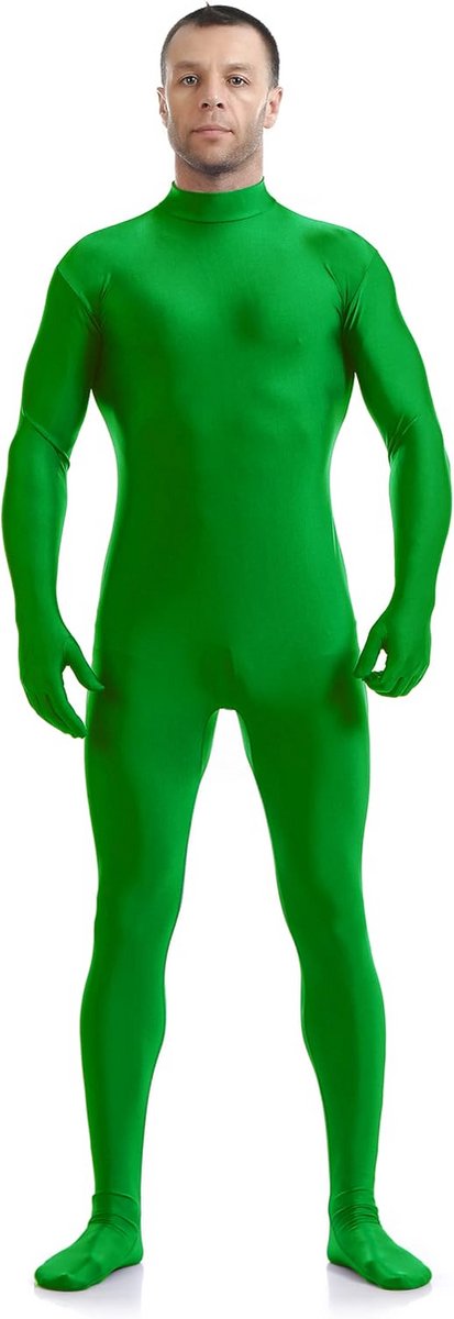 Groene Onesie voor Chroma Key Effecten en Green Screen Filmopnames
