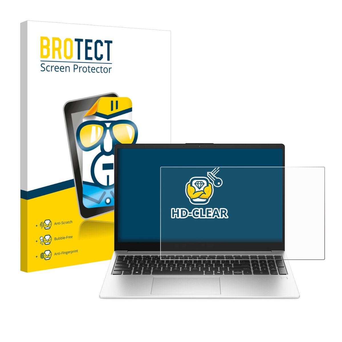 BROTECT - Screenprotector voor HP 250R G10 15.6" - Folie Beschermfolie transparant