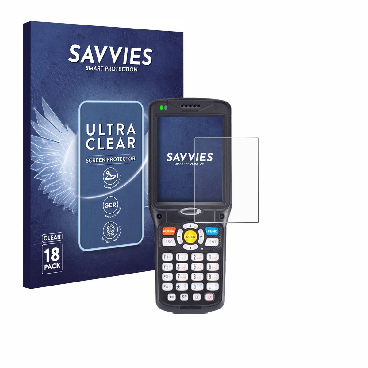 Savvies - Screenprotector voor Unitech HT510 - Folie Beschermfolie transparant 18 Stuks