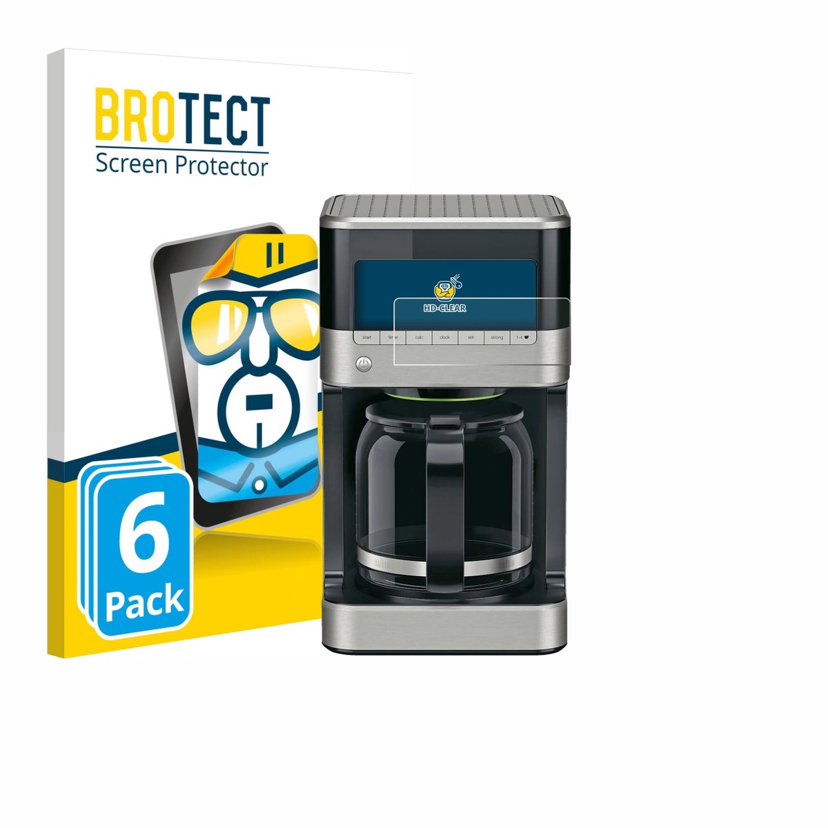 BROTECT - Screenprotector voor Braun PurAroma 7 - Folie Beschermfolie transparant 6 Stuks