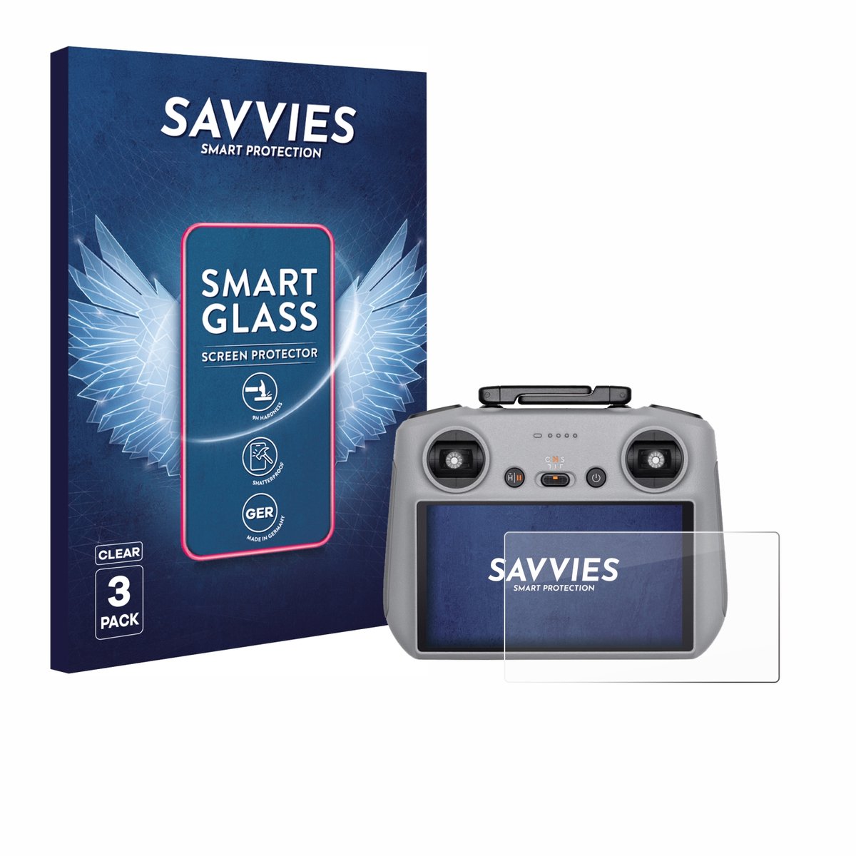 3 Stuks Savvies Screenprotector - geschikt voor DJI RC 2 - beschermfolie glas transparant
