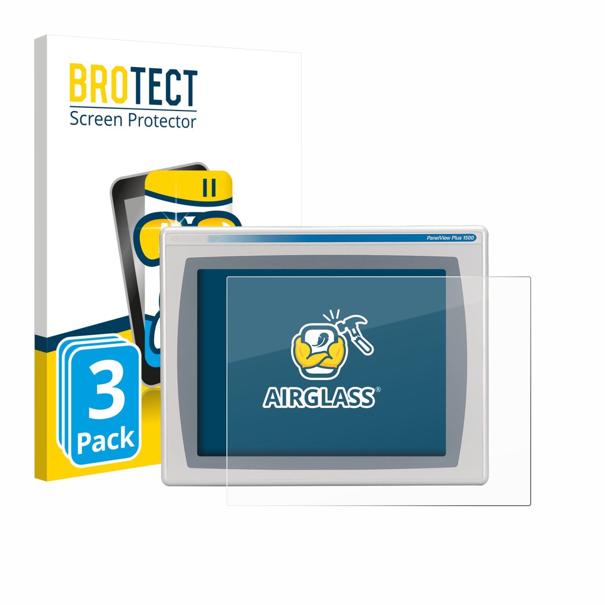 Screenprotector 3 Stuks voor Allen Bradly HMI AB 2711P-RDT15C Beschermglas transparant