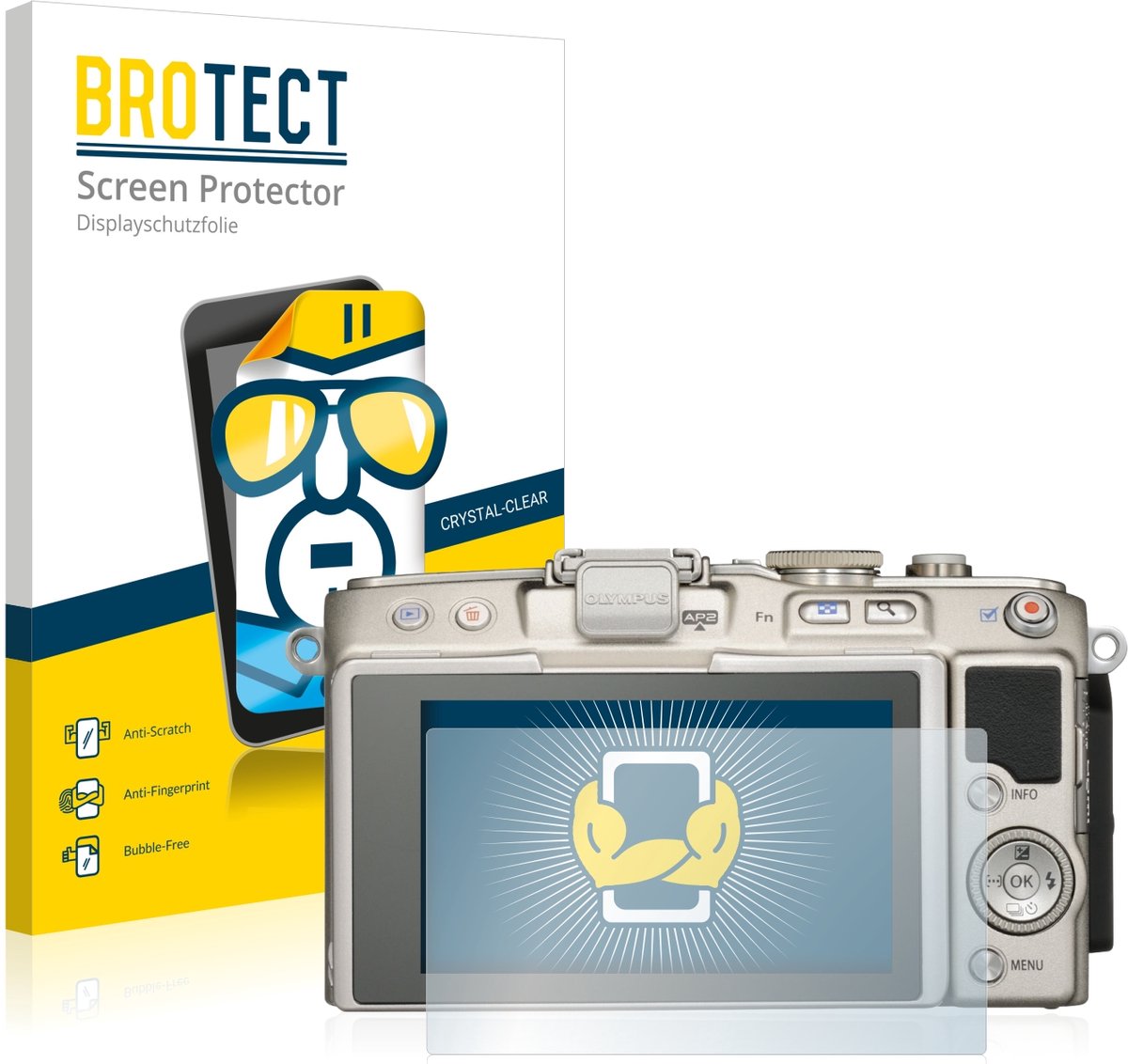 BROTECT - Screenprotector voor Olympus PEN E-PL6 - Folie Beschermfolie transparant 2 Stuks