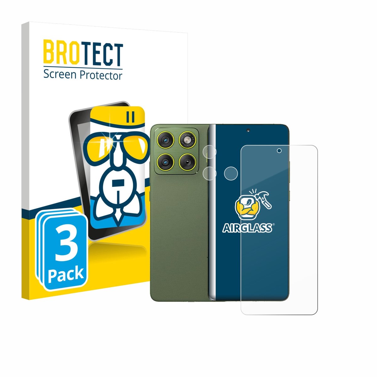 Screenprotector 3 Stuks voor Motorola Edge 70 (Voor+Camera) Beschermglas transparant