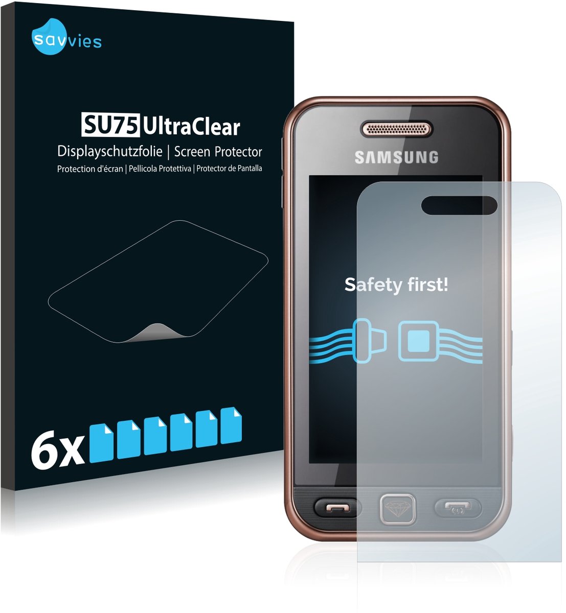 Savvies - Screenprotector voor Samsung GT-S5230 - Folie Beschermfolie transparant 6 Stuks