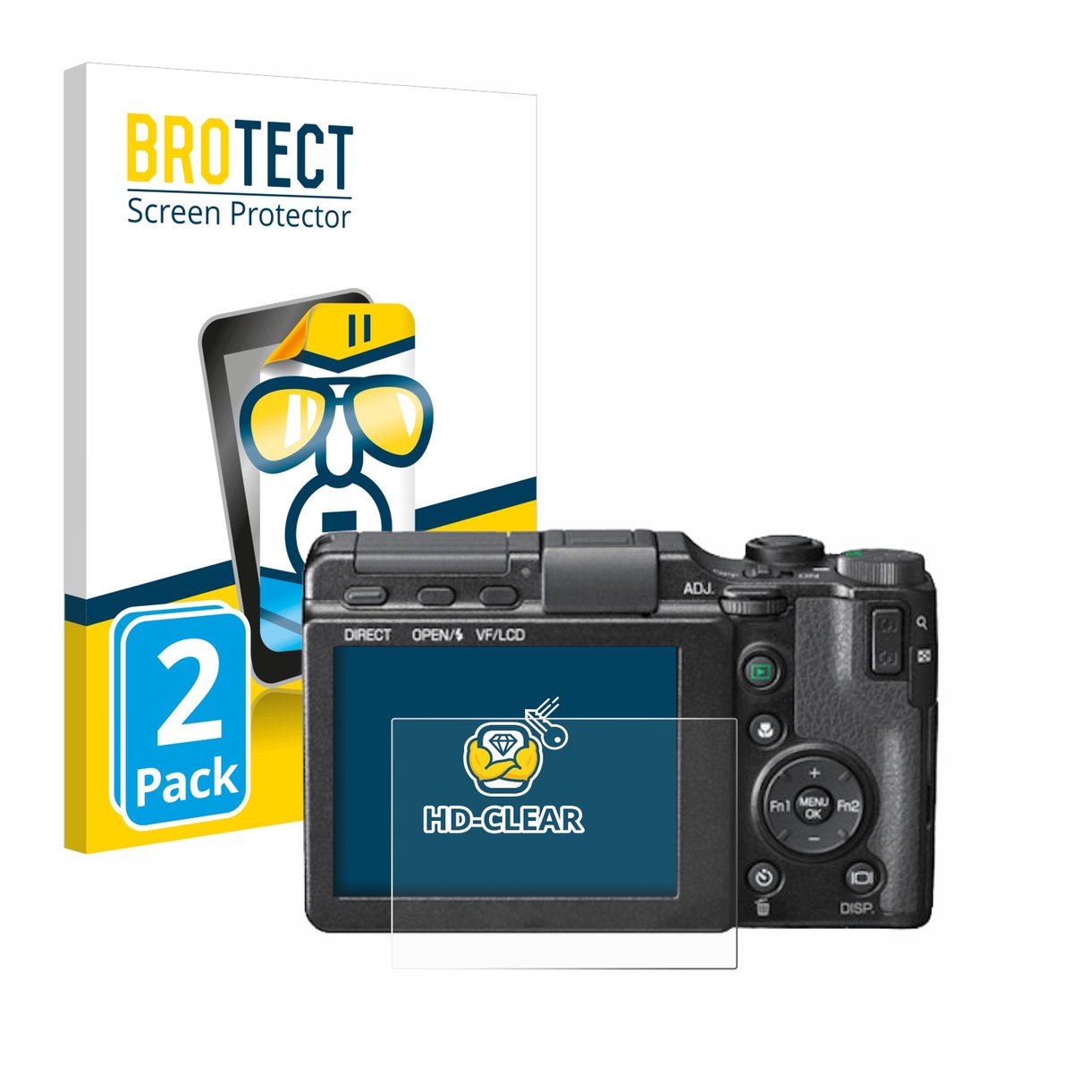 BROTECT - Screenprotector voor Ricoh GXR - Folie Beschermfolie transparant 2 Stuks