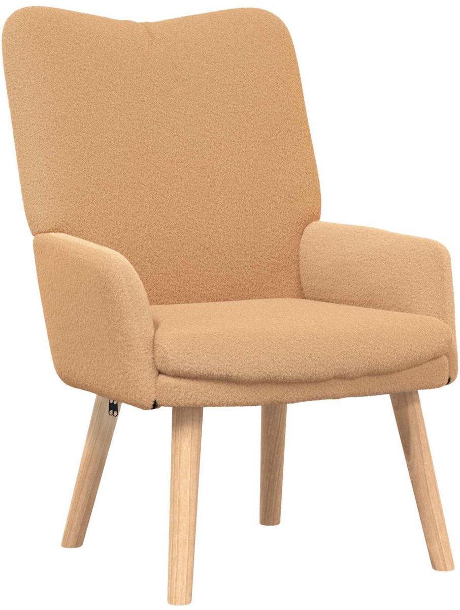 vidaXL Fauteuil - Beige - 63 - x - 67 - x - 94 - cm - Polyester - en - multiplex