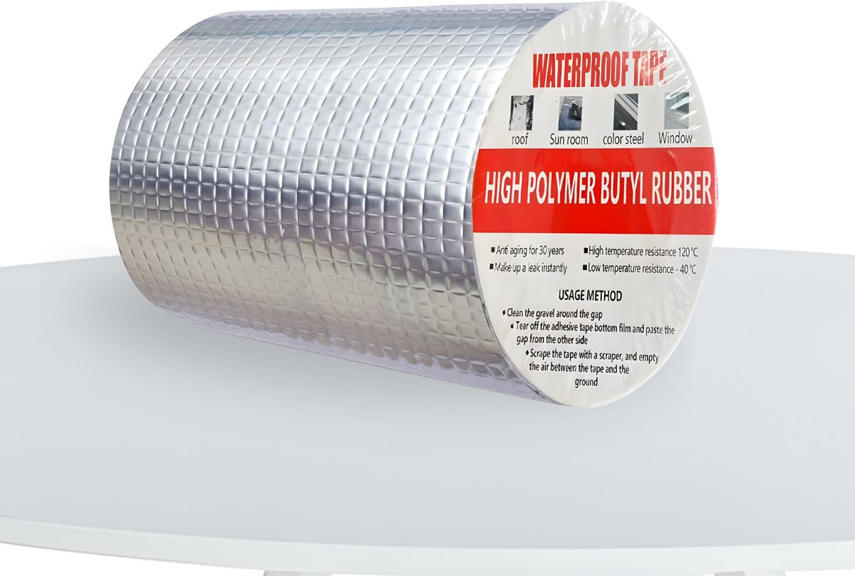 Butyl Tape - 15 cm x 5 M - Waterdichte Reparatietape voor Dak, Goot, Caravan - Aluminium Afwerking
