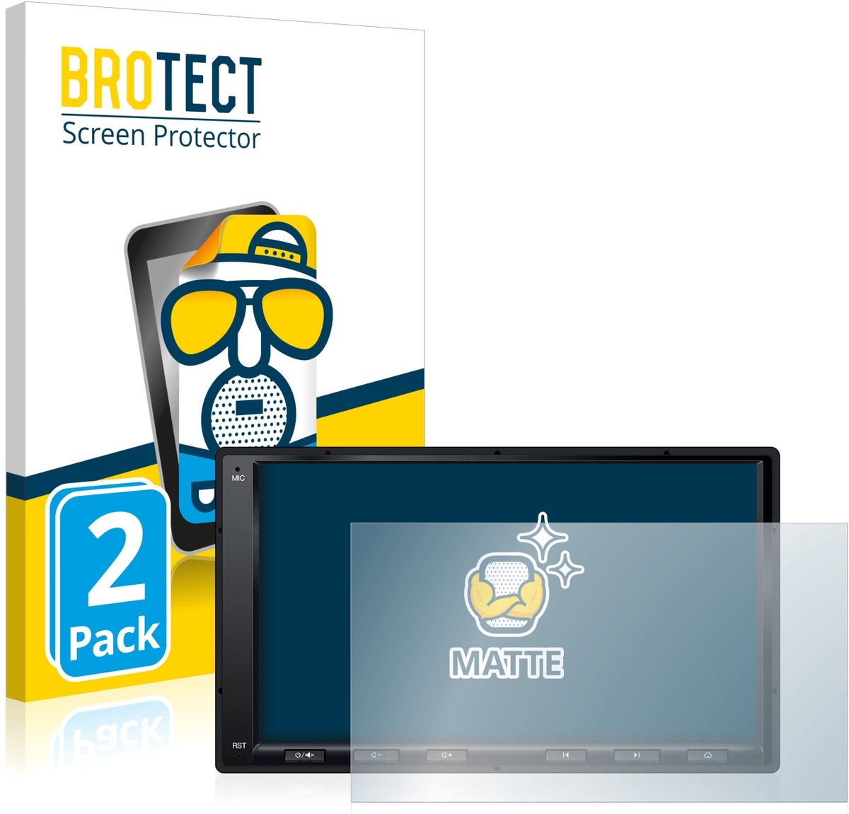 BROTECT - Screenprotector voor Atoto A6 PF 7 Zoll - Folie Beschermfolie matte 2 Stuks