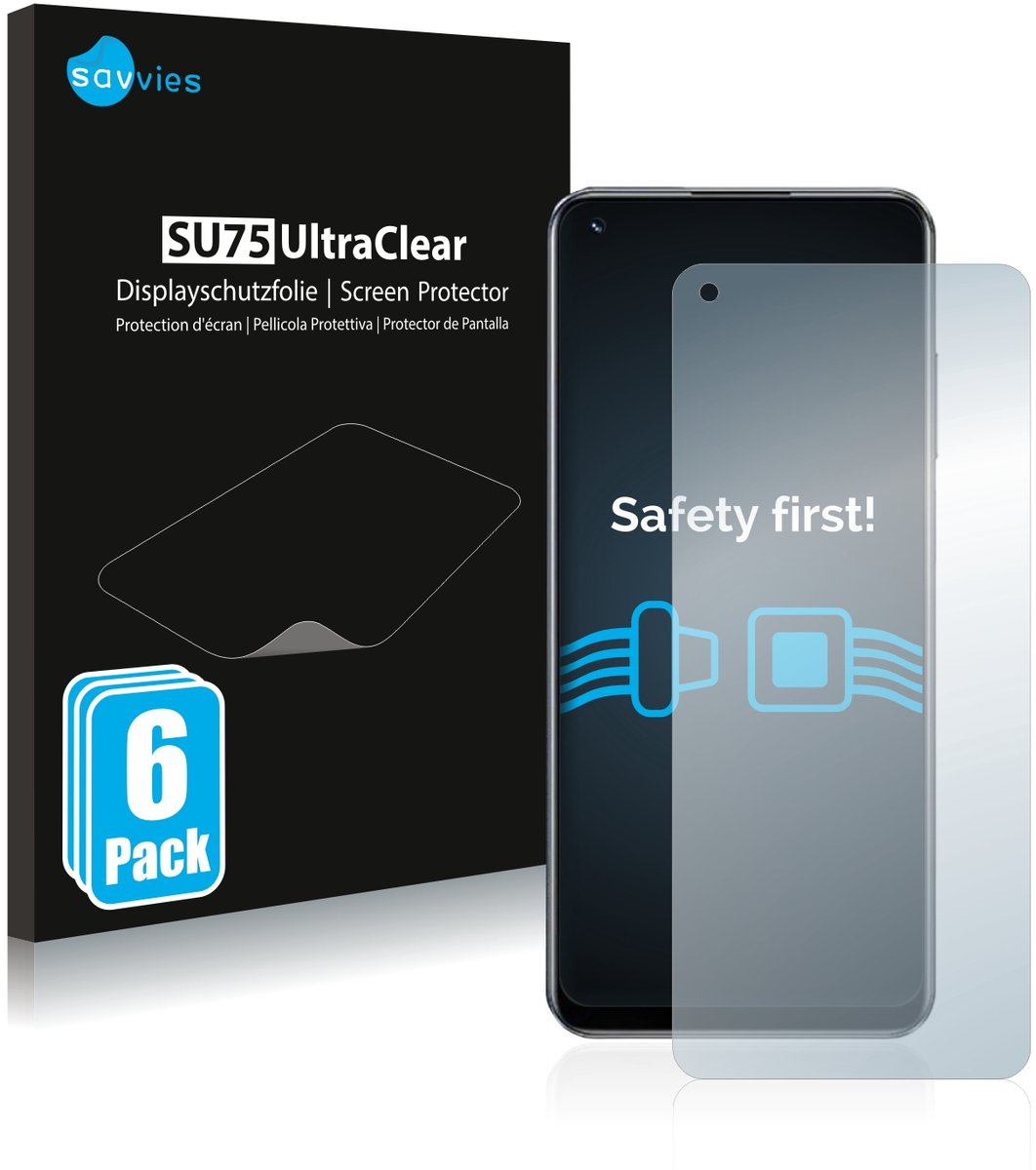 Savvies - Screenprotector voor realme 10 - Folie Beschermfolie transparant 6 Stuks