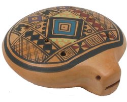 8-Gaten Ocarina uit Peru met Kleurrijk Design