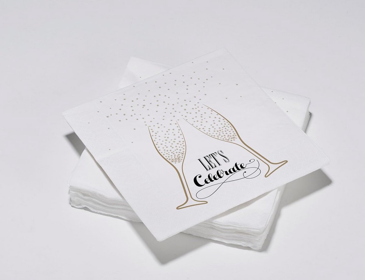 20 Feestservetten 3-laags Katoenlook 33x33 cm Luxe Decoratie