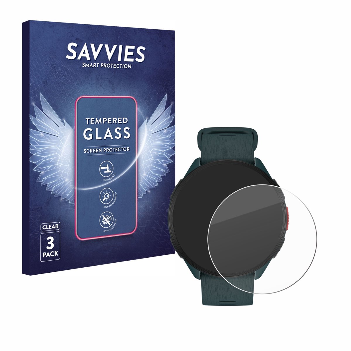 Savvies - Glas Screenprotector voor Polar Pacer - Gehard Beschermglas 9H 3 Stuks