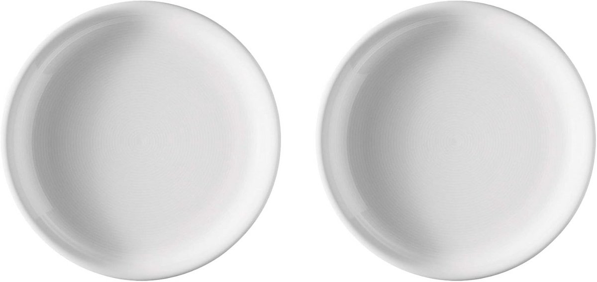 Set van 2 Witte Porseleinen Ontbijtborden 20 cm - Eenvoudig Design