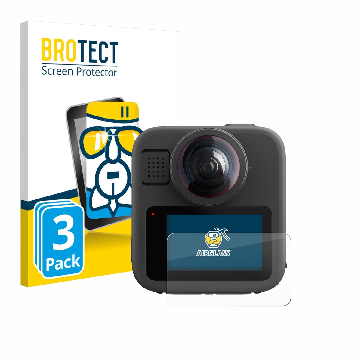 Screenprotector 3 Stuks voor GoPro Max 2 Beschermglas transparant