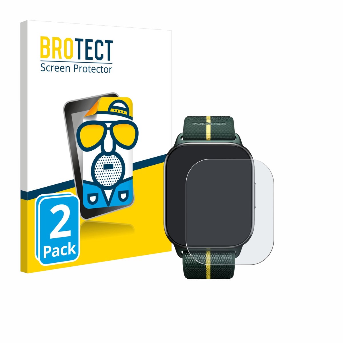 BROTECT - Screenprotector voor Motorola Moto watch fit - Folie Beschermfolie matte 2 Stuks