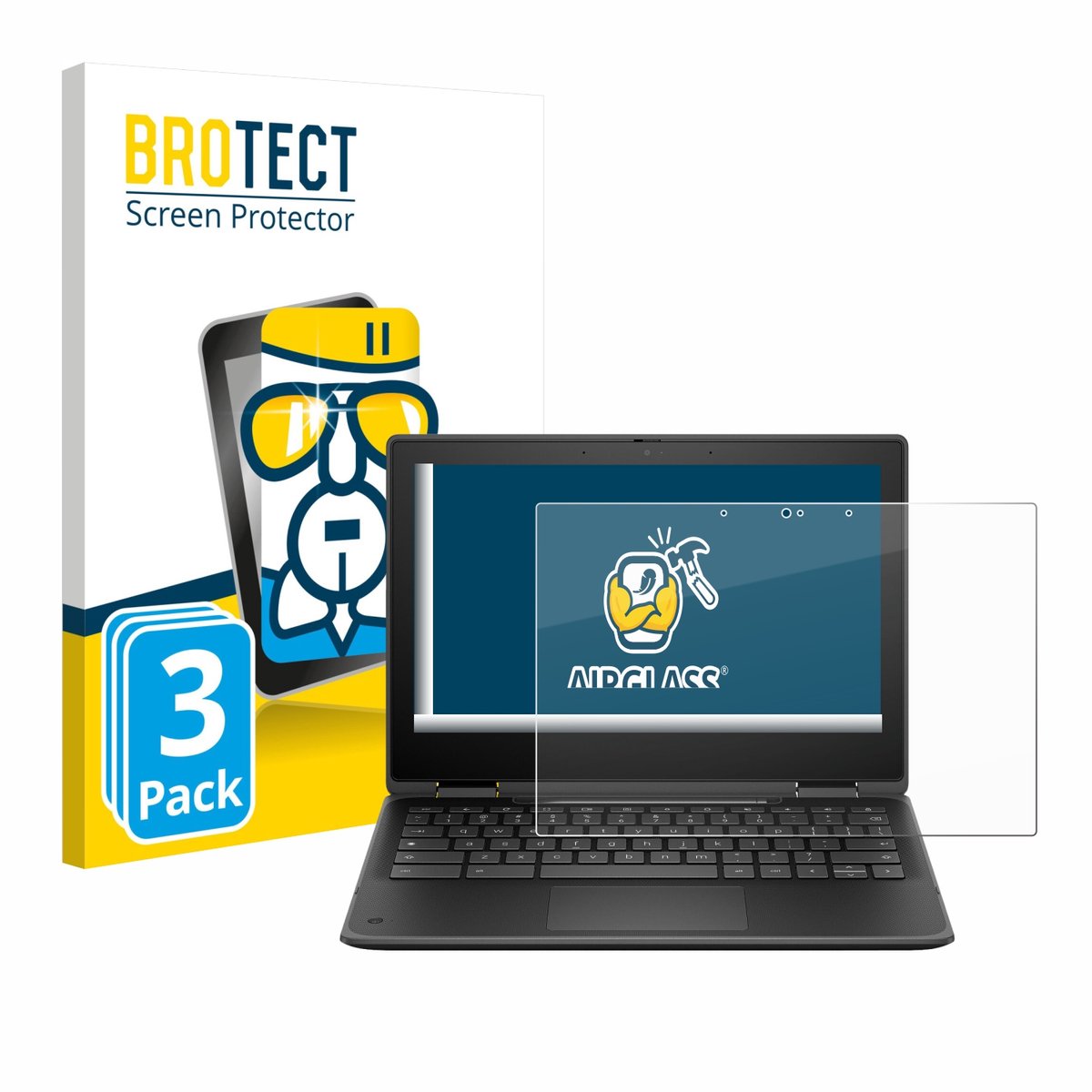 Screenprotector 3 Stuks voor HP Fortis Flip G1i 11" Beschermglas transparant