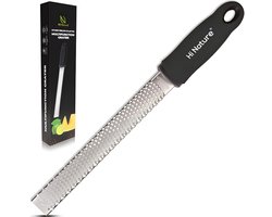 HI NATURE™ Premium Rasp zester - Handrasp lang- Citroenrasp - Kaasrasp - Gemberrasp - Knoflookrasp | Roestvrij staal Zwart