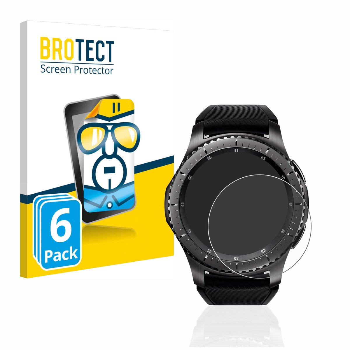 BROTECT - Screenprotector voor Samsung Gear S3 Frontier / S3 Classic - Folie Beschermfolie transparant 6 Stuks