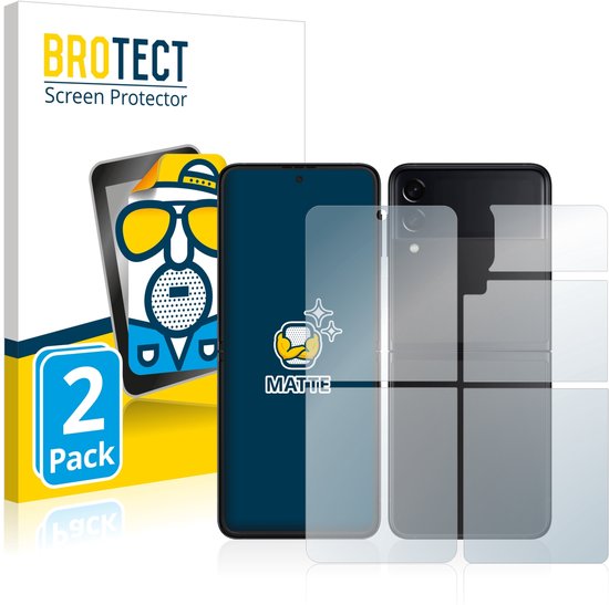 BROTECT - Protection d'écran pour Samsung Galaxy Z Flip 3 5G (Avant + Arrière) - Film protecteur mat (2 pièces)
