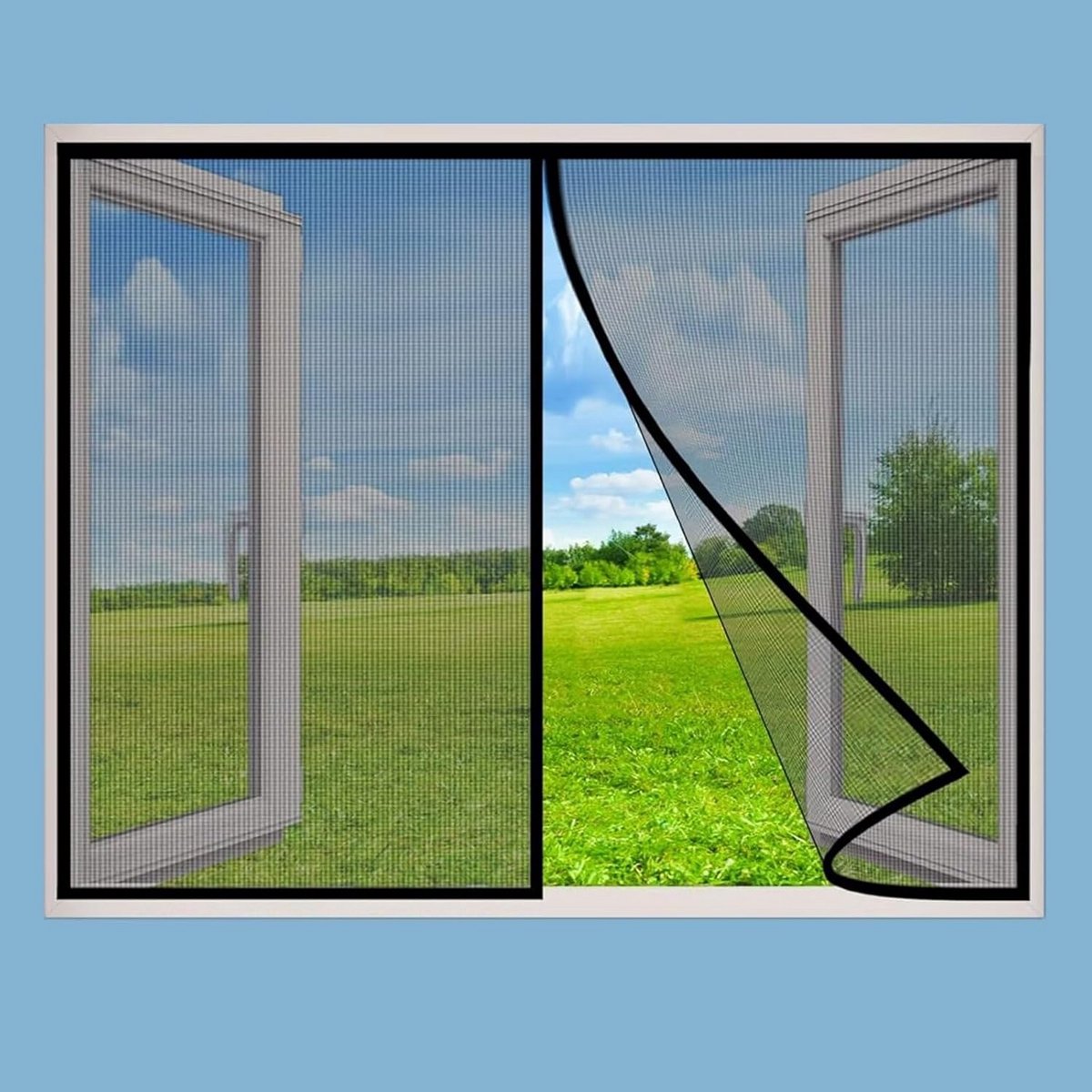 Magnetische Vliegengordijn voor Deur en Raam - Automatisch Sluitend Hor (95x100 cm)