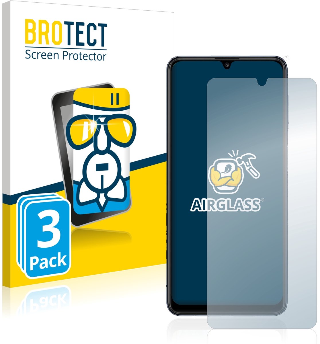 Screenprotector 3 Stuks voor Samsung Galaxy M32 Beschermglas transparant