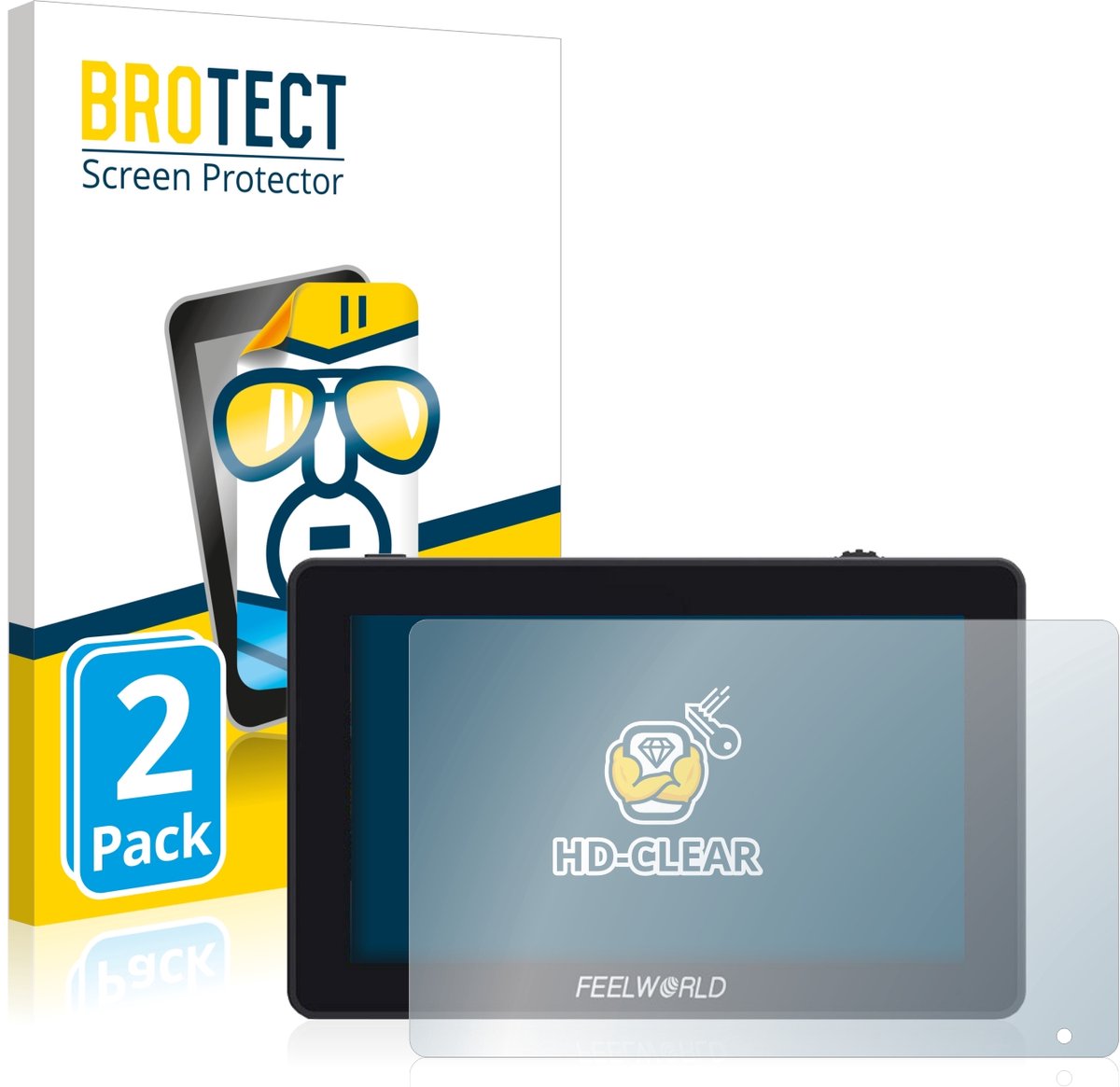 BROTECT - Screenprotector voor Feelworld F6 Plus - Folie Beschermfolie transparant 2 Stuks