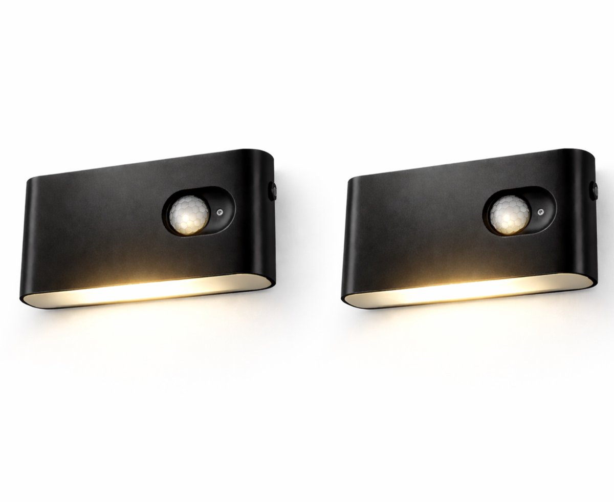 Oneproduct Draadloze Kastlamp met Bewegingssensor - Set van 2 - USB-C Oplaadbaar - LED Kastverlichting - Zwart