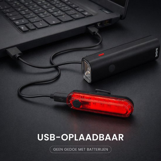 Fietsverlichting set - Voor & Achterlicht - LED Fietslamp - USB Oplaadbaar - Waterbestendig - Racefiets Lichtjes - Rheme — afbeelding 2