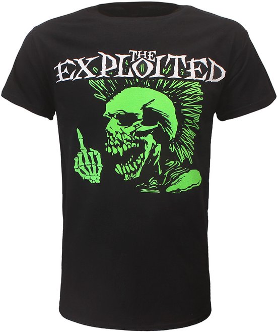 The Exploited Midde Finger Punk Skeleton T-Shirt - Officiële Merchandise - XXL