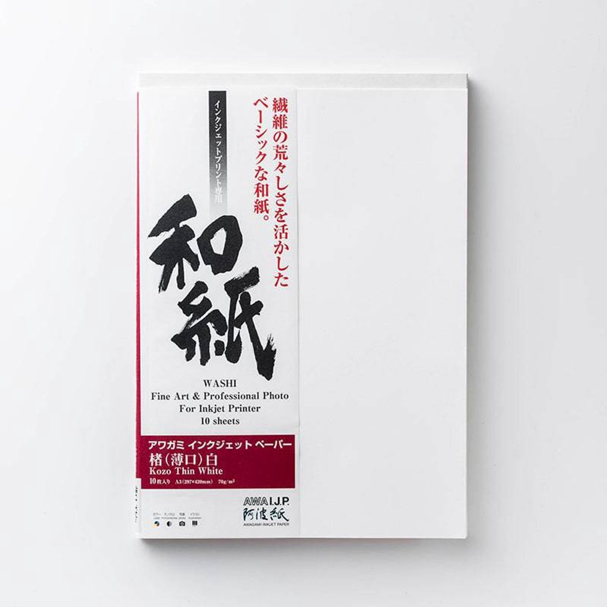Awagami Kozo Thin White 70grs. A2/10vel. Mat.